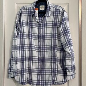 Jachs Girlfriend NY White and Lilac/Purple Plaid Casual Button-Down Shirt